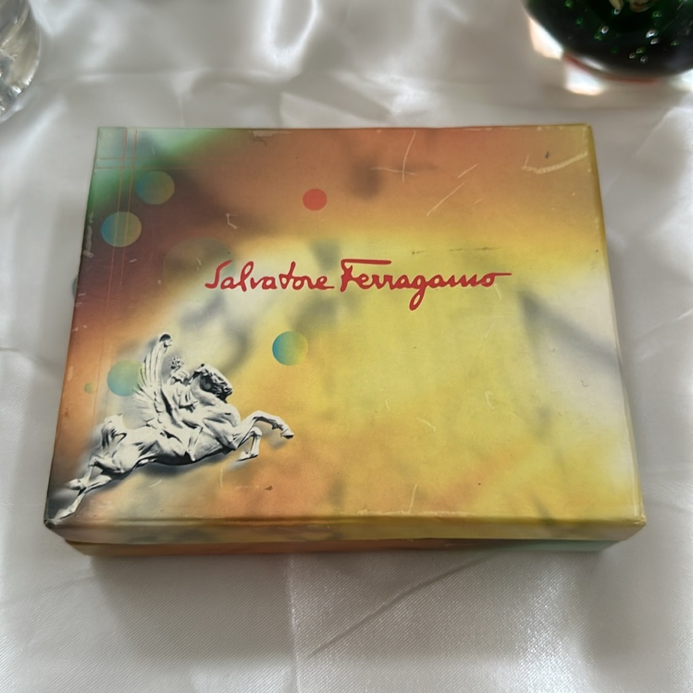 Vintage Salvatore Ferragamo tri folder wallet gift